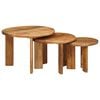 vidaXL Nesting Kaffe Bord 3 st Brun &Oslash; 54 x 40 cm Massivt mangotr&auml;
