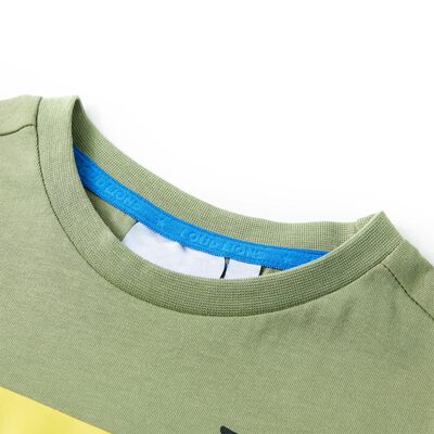 T-shirt med korta ärmar för barn ljus khaki 92