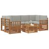 vidaXL Utomhussoffset 7 pcs Naturlig och Ljus Gr&aring; Massivt Akaciatr&auml;