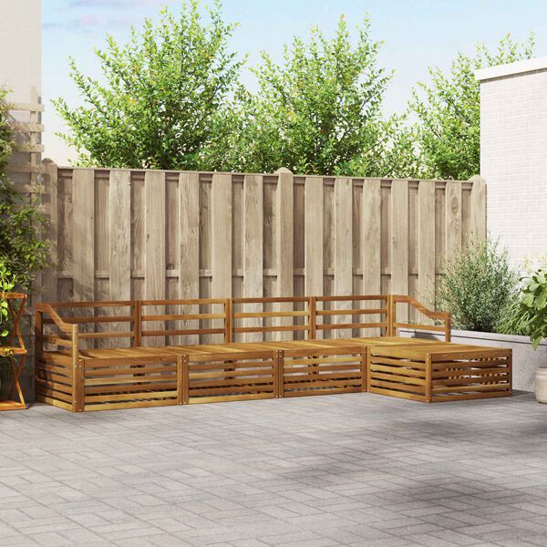 vidaXL Utomhussoffset 5 pcs Naturf&auml;rg