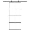 vidaXL Skjutd&ouml;rr med beslag svart 90x205 cm ESG-glas