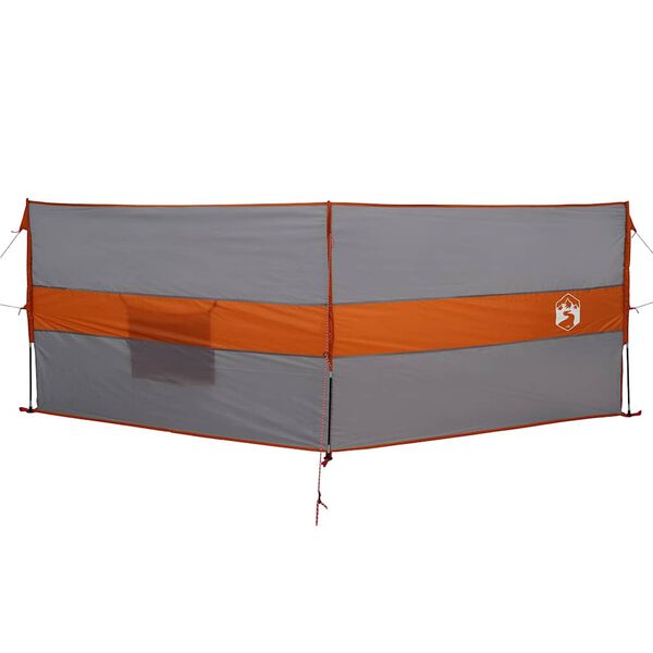 vidaXL Vindskydd för camping grått och orange 344x120 cm vattentätt