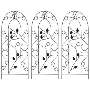 vidaXL V&auml;xtst&ouml;d 3 st svart 40x100 cm j&auml;rn