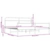 vidaXL Sängram utan madrass metall brun ek 183x213 cm