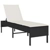 vidaXL Solstol med dyna svart 55x200x44cm konstrotting