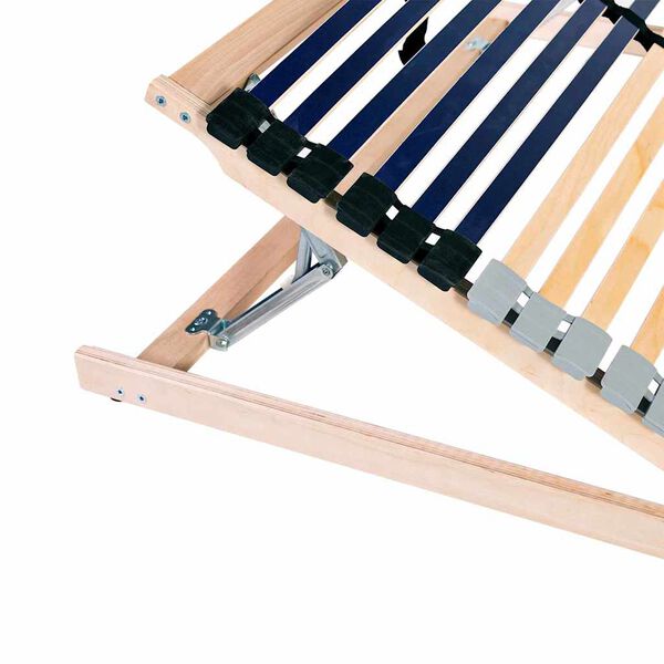 vidaXL Ribbad s&auml;ngbotten Brun 140 x 190 cm Massivt boktr&auml;