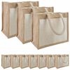 vidaXL Jutep&aring;sar med ficka 10 Naturlig och vit 26 x 22 x 14 cm