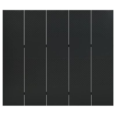 vidaXL Rumsavdelare 5 paneler svart 200x180 cm stål