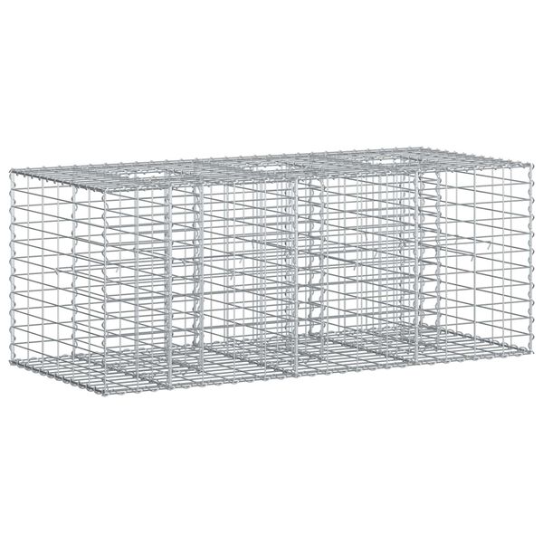 vidaXL Gabion upph&ouml;jd s&auml;ng Silver 140 x 60 x 55 cm Galvaniserat St&aring;l