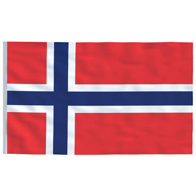vidaXL Norges flagga och flaggstång i aluminium 6,2 m