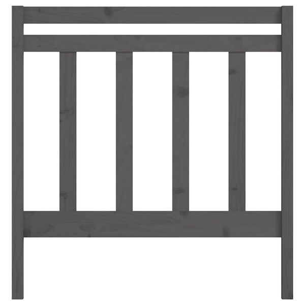 vidaXL Sänggavel grå 81x4x100 cm massiv furu