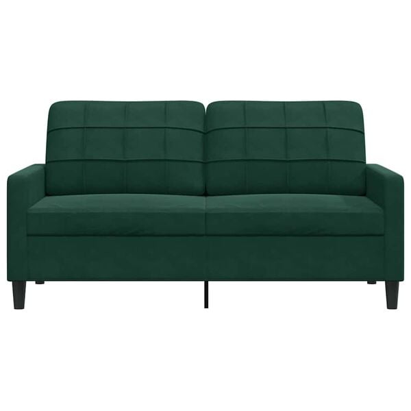 vidaXL Soffa 2-sits m&ouml;rkgr&ouml;n 140 cm sammet