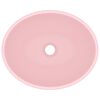 vidaXL Lyxigt ovalt handfat matt rosa 40x33 cm keramik