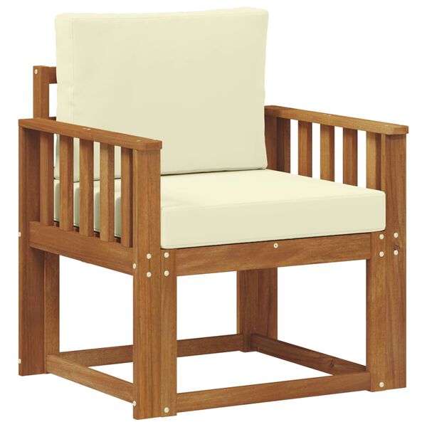 vidaXL Utomhussoffa Massivt akaciatr&auml; och polyester Naturf&auml;rg