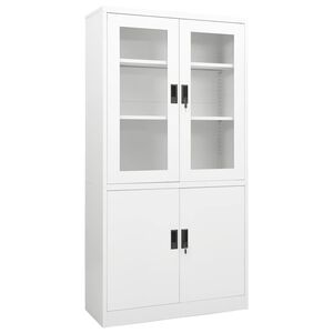 vidaXL Dokumentsk&aring;p vit 90x40x180 cm st&aring;l