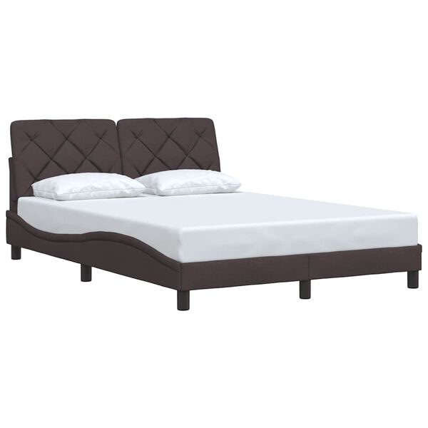 vidaXL Bed Frame without Mattress Dark Brown 140x200 cm Fabric