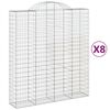 vidaXL Gabioner b&aring;gformade 8 st 200x50x220/240 cm galvaniserat j&auml;rn
