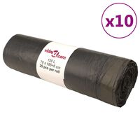 vidaXL Avfallspåsar med dragsnöre 250 st svart 120 L