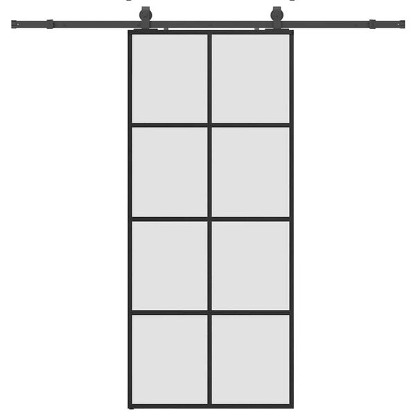 vidaXL Skjutd&ouml;rr med beslag svart 90x205 cm ESG-glas