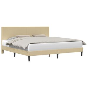 vidaXL S&auml;ngram med huvudgavel Ljust gr&ouml;ngr&aring; 200 x 200 cm Kordread tyg
