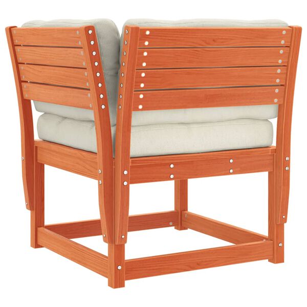 vidaXL Loungegrupp f&ouml;r tr&auml;dg&aring;rden 7 delar m dynor vaxbrun massiv furu