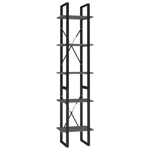 vidaXL Bokhylla 5 hyllplan gr&aring; 40x30x175 cm konstruerat tr&auml;