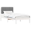 vidaXL S&auml;ngram med Kl&auml;dd Huvudgavel Ljusgr&aring; 75 x 190 cm Massiv furu