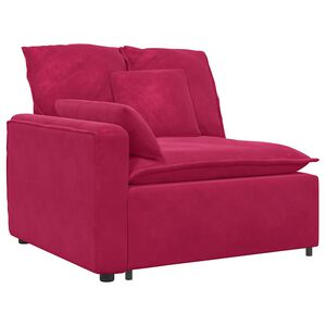 vidaXL Modul&auml;r soffa armst&ouml;ds&auml;ndmodul med dynor vinr&ouml;d 100 cm