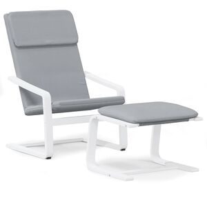 vidaXL Vilstol med fotpall Ljusgr&aring; tyg