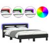 vidaXL S&auml;ngram med LED utan madrass svart 150x200 cm