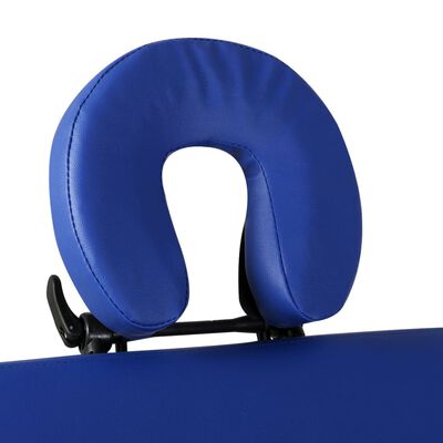 vidaXL Hopfällbar massagebänk med 2 sektioner träram blå