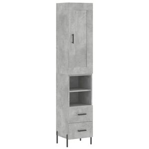 vidaXL H&ouml;gsk&aring;p betonggr&aring; 34,5x34x180 cm konstruerat tr&auml;