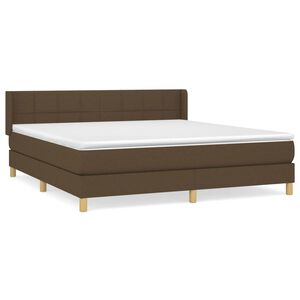 vidaXL Rams&auml;ng med madrass m&ouml;rkbrun 180x200 cm tyg