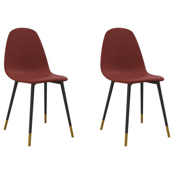 vidaXL Snurrbara matstolar 2 st vinröd tyg