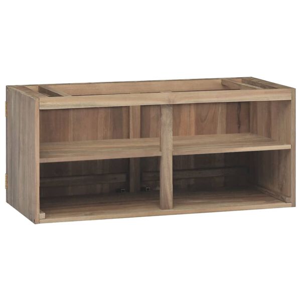 vidaXL V&auml;ggmonterat badrumssk&aring;p 90x39x40 cm massiv teak
