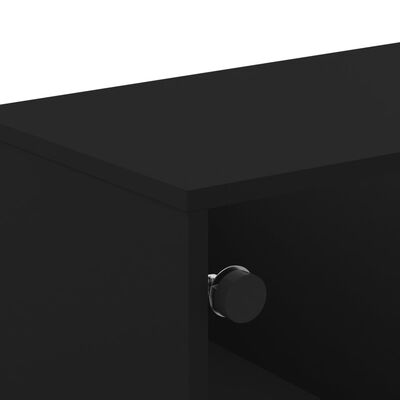 vidaXL Tv-bänk med glasdörrar svart 102x37x50 cm