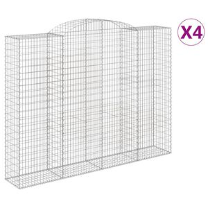 vidaXL Gabioner b&aring;gformade 4 st 300x50x220/240 cm galvaniserat j&auml;rn