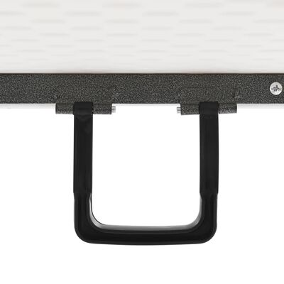 vidaXL Hopfällbart trädgårdsbord med 2 bänkar 180 cm stål och HDPE vit