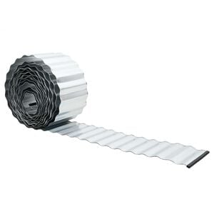 vidaxl Kant f&ouml;r gr&auml;smatta 20 m x 15 cm Galvaniserat st&aring;l Silver