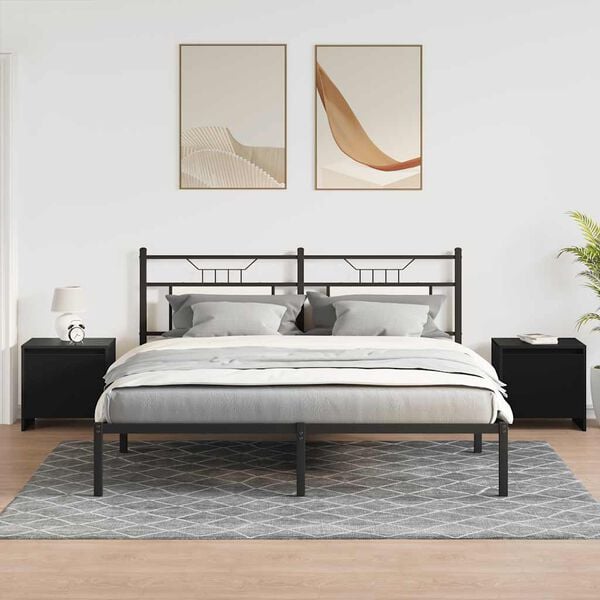 vidaXL S&auml;ngbord 2 st svart 45x34x44,5 cm konstruerat tr&auml;