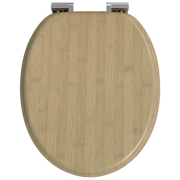 vidaXL Mjukt st&auml;ngande toalettlock Ljus Bambuf&auml;rg 44 x 38 cm MDF-board