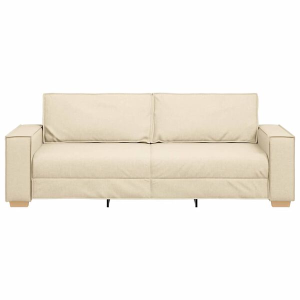 vidaXL Soffa Kr&auml;m 220 x 78 x 84 cm tyg