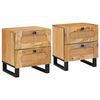 vidaXL Nattduksbord 2 st Naturf&auml;rg 40 x 33 x 46 cm Massivt mangotr&auml;