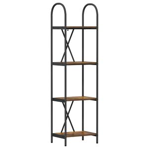 vidaXL Hyllsystem 4 niv&aring;er 40 x 30 x 146 cm Konstruerat tr&auml; R&ouml;kt ek