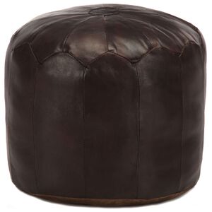 vidaXL Sittpuff m&ouml;rkbrun 40x35 cm &auml;kta getskinn