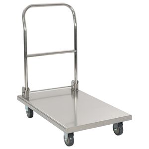 vidaXL Rullvagn 82x53x86 cm rostfritt st&aring;l silver