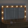vidaXL Smink Spegel med LED -remsljus Artisan Ek 100 x 55 x 18 cm