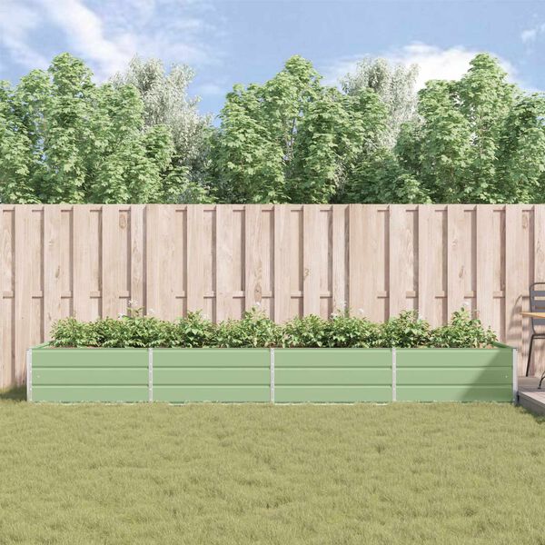 vidaXL Planteringsk&auml;rl Pastellgr&ouml;n 385 x 100 x 45 cm Galvaniserat St&aring;l