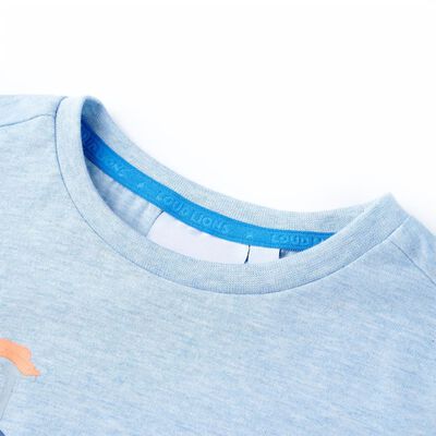 T-shirt för barn mjuk blå melerad 104