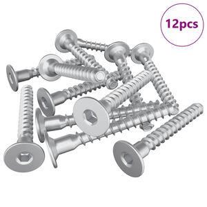 vidaXL Konfirmationsskruvar 12 pcs Silver Metall